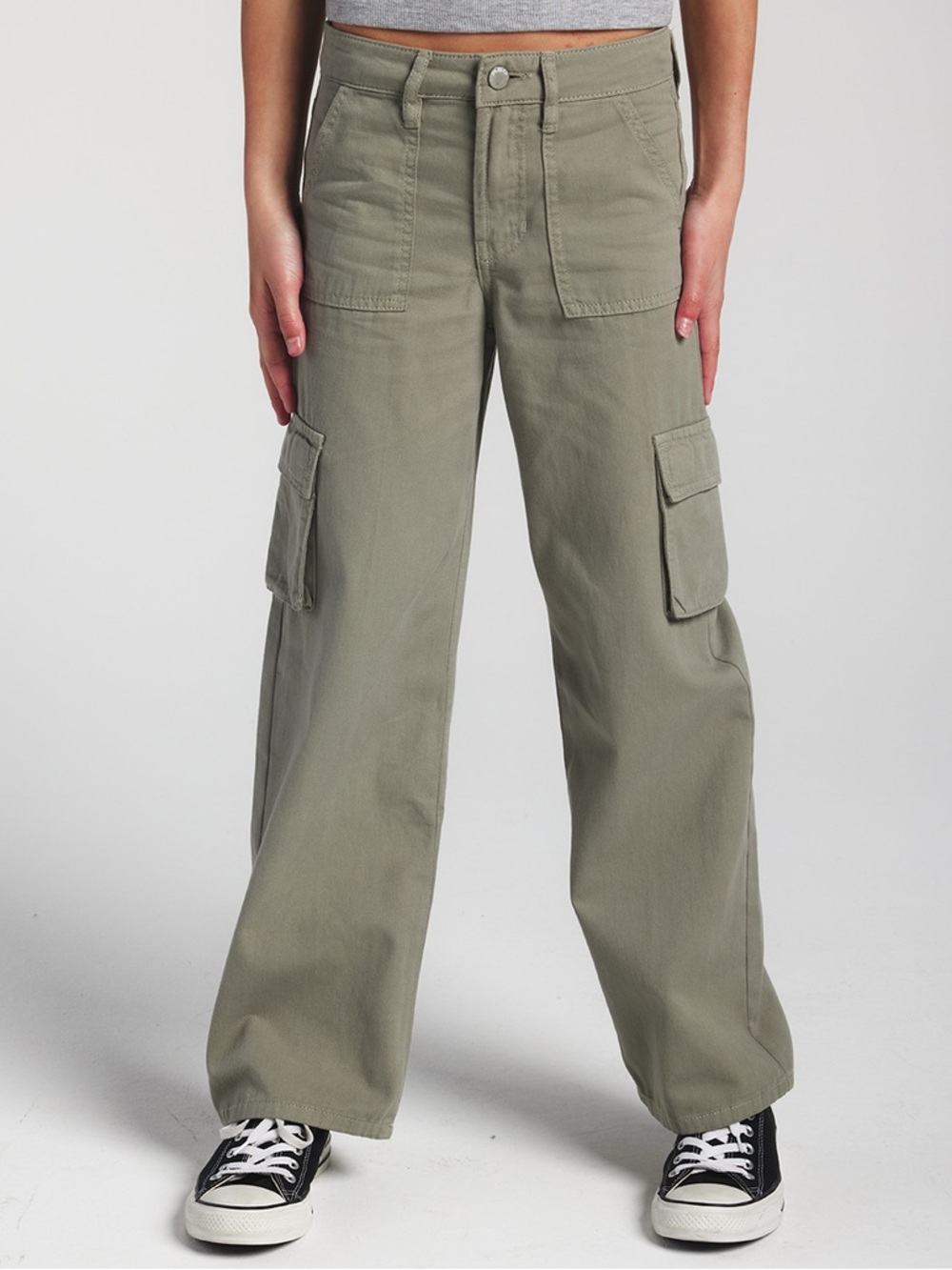 NWT- RSQ Girls Twill Cargo Pants - Sage Green